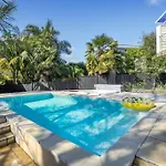 Poolside Cityscape