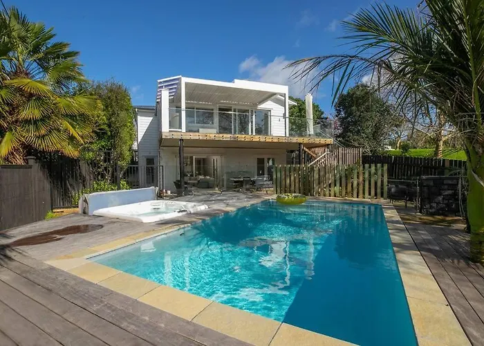 Poolside Cityscape